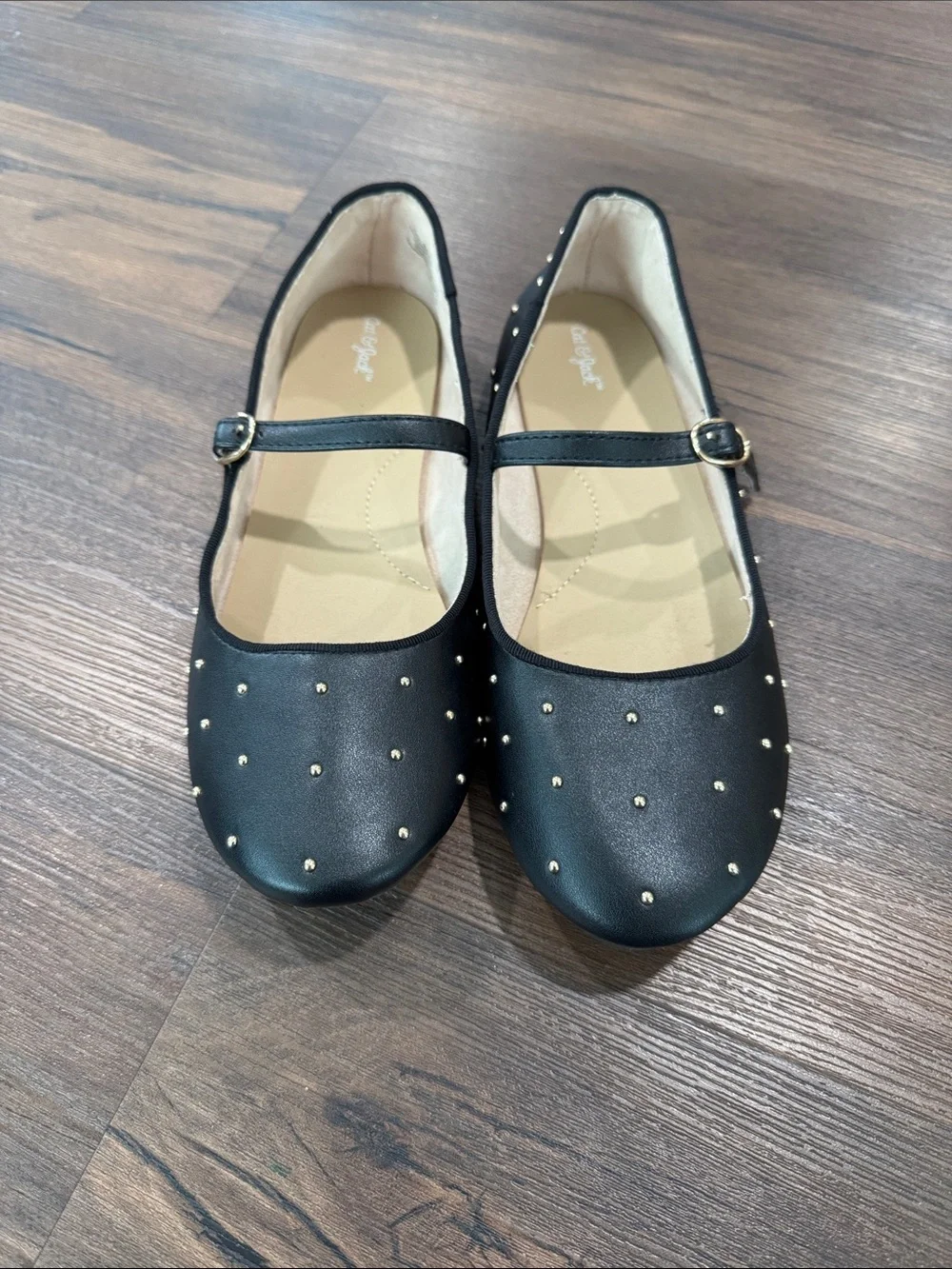 Girl’s Cat & Jack Black Embellished Ballet Flats